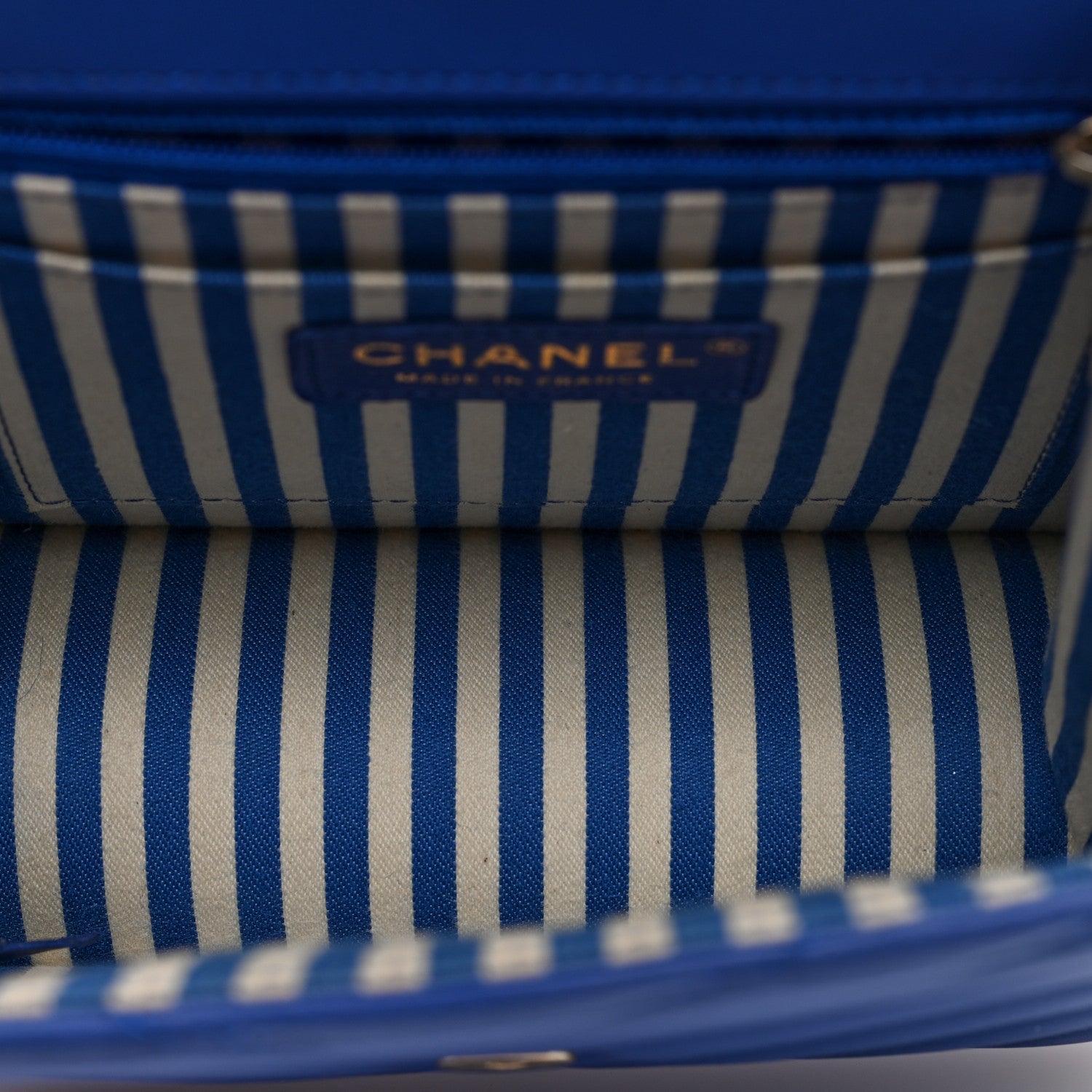 Chanel Calfskin Quilted Chevron Small Single Flap Blue 5 of 10