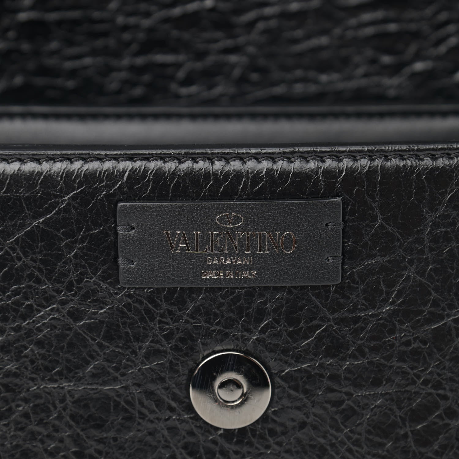 Valentino Garavani Brushed Calfskin Supervee Shoulder Bag Black 6 of 9