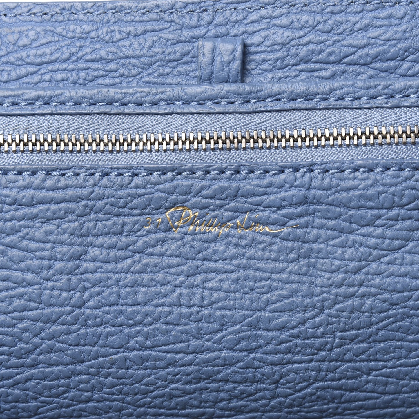 3.1 Textured Calfskin Medium Pashli Satchel Light Blue