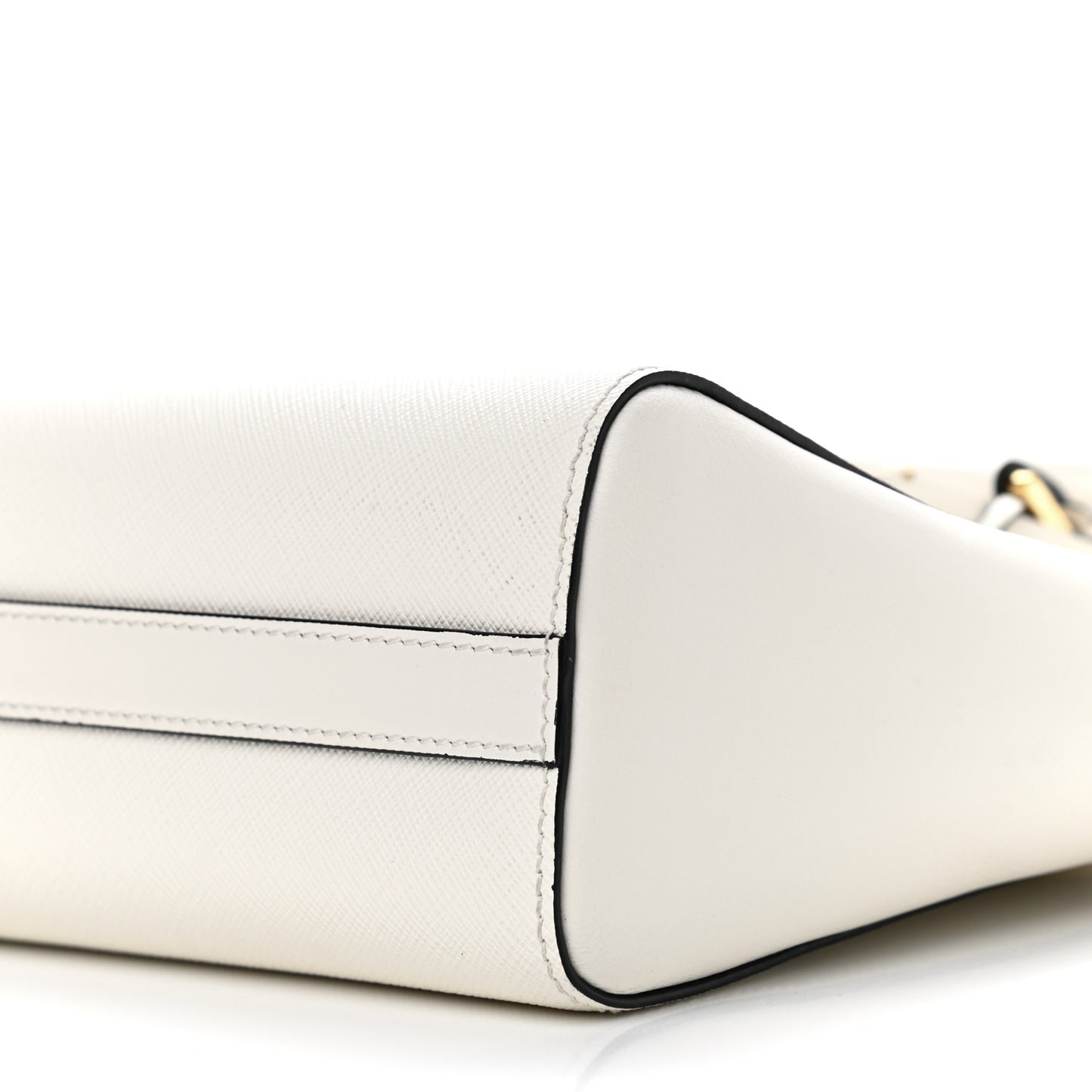 Saffiano Soft Calfskin Small Zippered Tote White