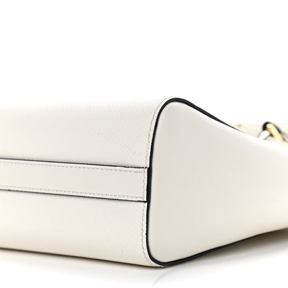 Prada Saffiano Soft Calfskin Small Zippered Tote White 9 of 10