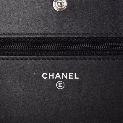 Chanel Patent Calfskin Quilted Boy Wallet On Chain WOC Black 6 of 9