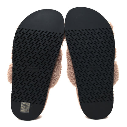 Hermes Woolskin Womens Chypre Sandals 38 Bois De Santal 5 of 8