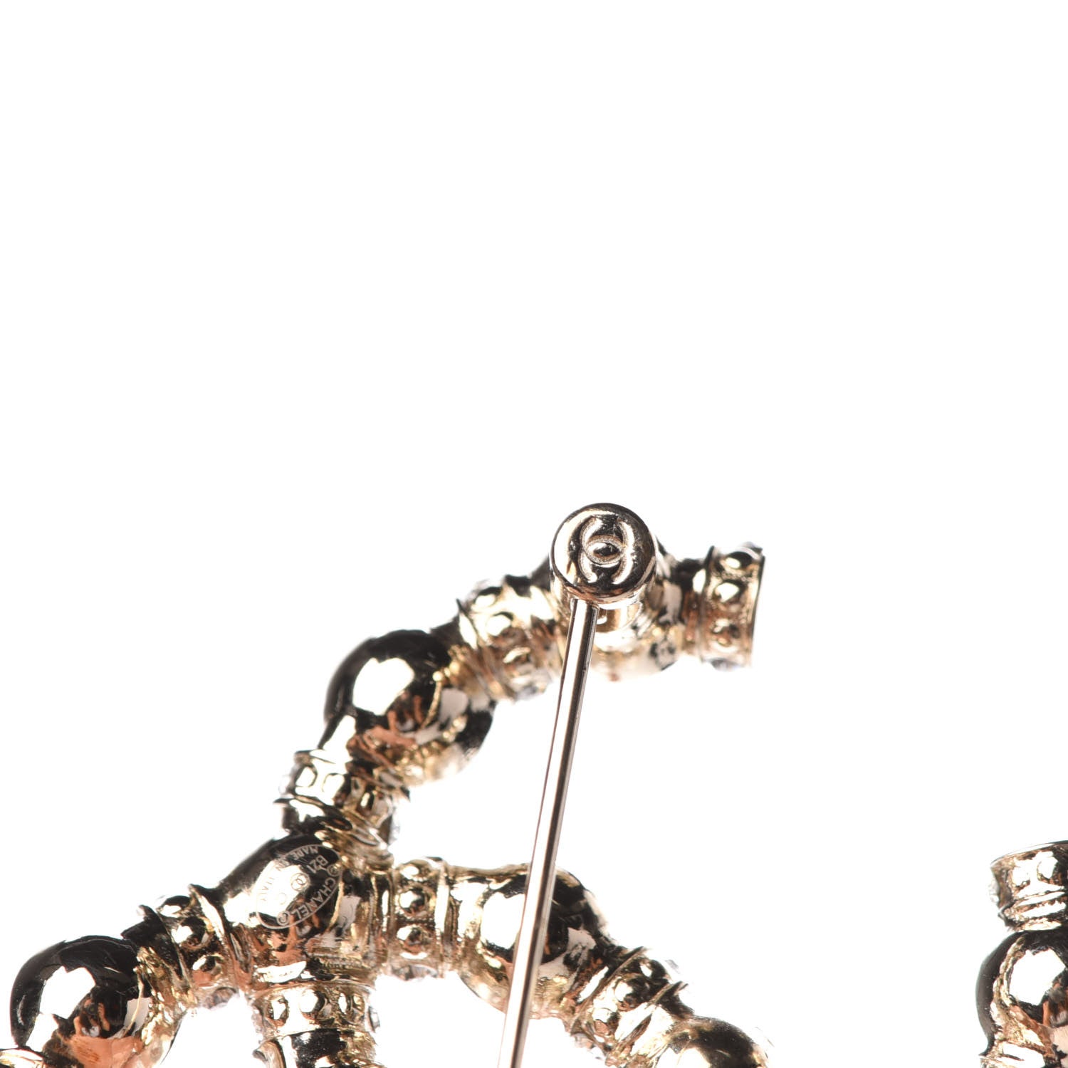 Chanel Pearl Crystal Nefertiti CC Brooch Gold 4 of 5