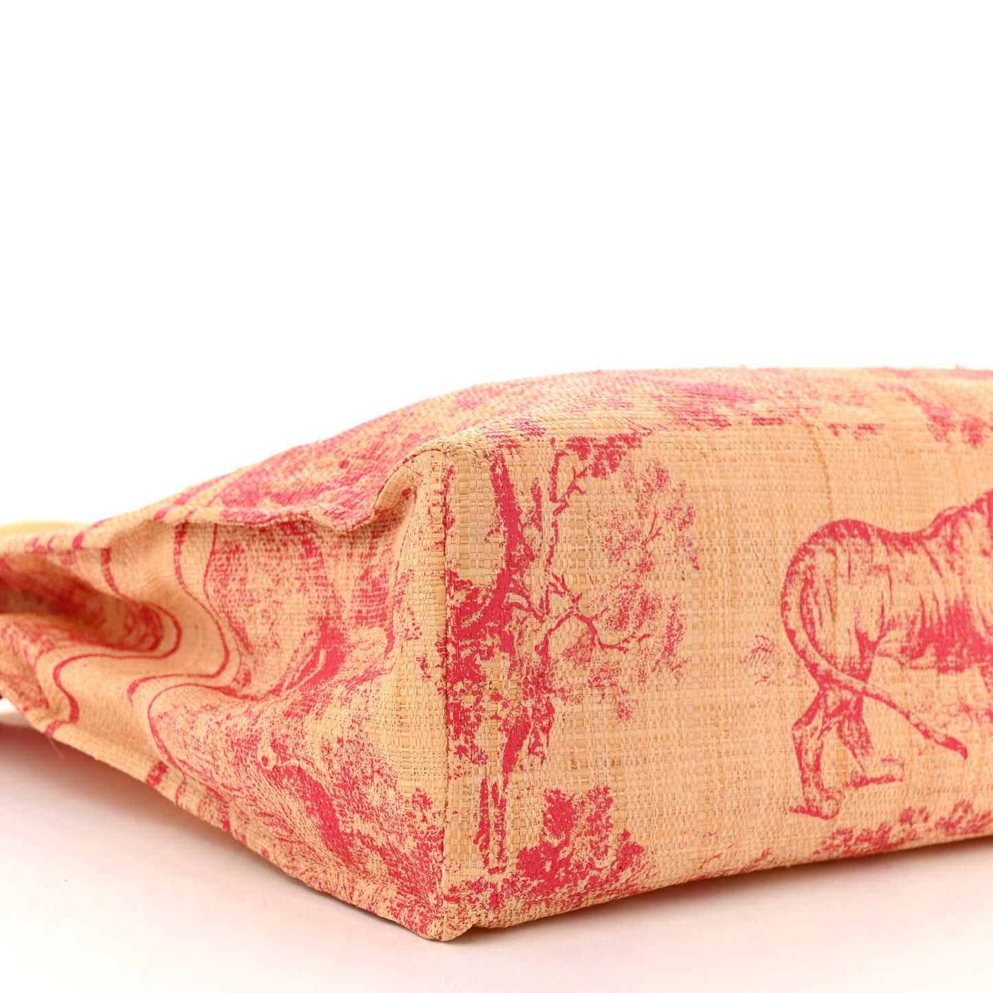 Straw Dioriviera Tote Pink