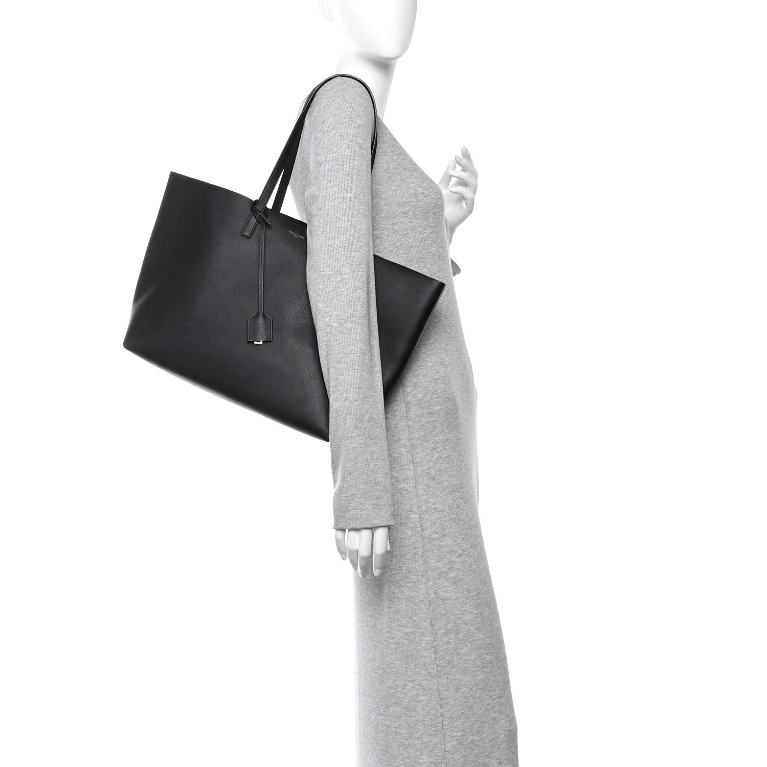 Saint Laurent Calfskin Large Shopping Tote Black 2 of 12