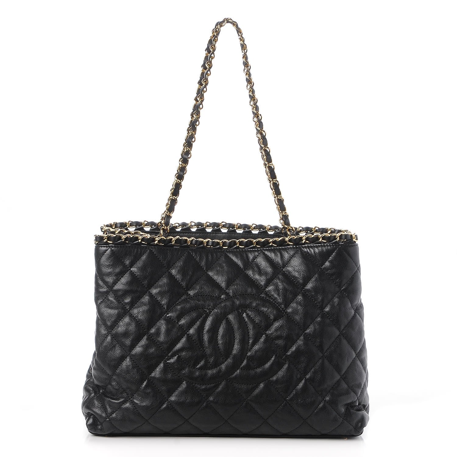 Chanel Calfskin Quilted Small Chain Me Tote Black 1 of 8