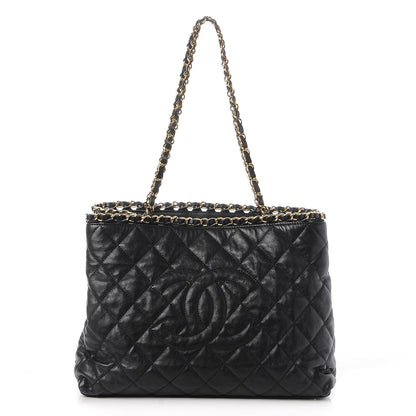 Chanel Calfskin Quilted Small Chain Me Tote Black 1 of 8