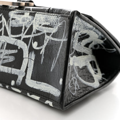 Balenciaga Agneau Graffiti Logo Small Hourglass Top Handle Bag Black 11 of 11