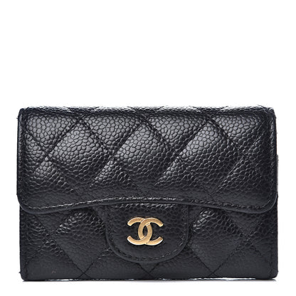 Chanel Caviar Quilted Flap Card Holder Black 1 of 8