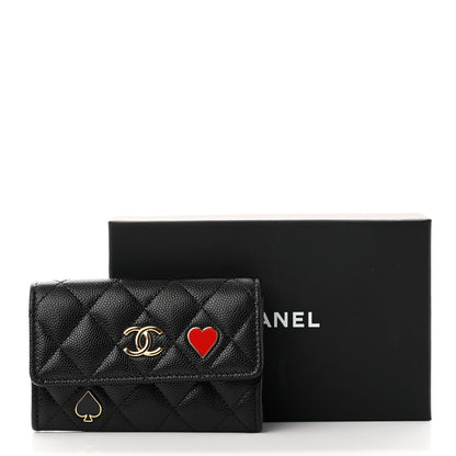 Chanel Caviar Quilted Enamel Coco Casino Flap Card Holder Wallet Black 9 of 9