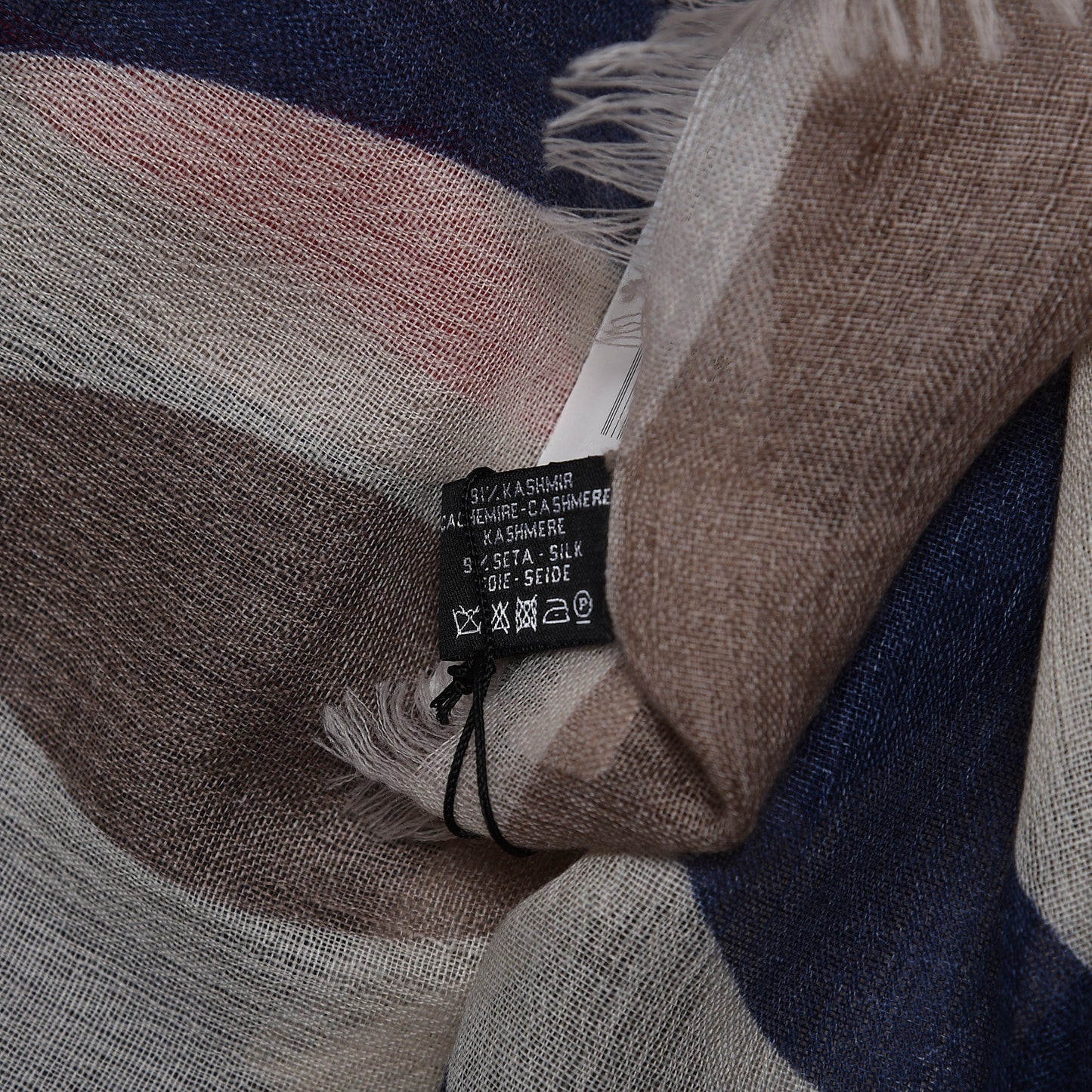 Cashmere Silk CC Scarf Beige Red