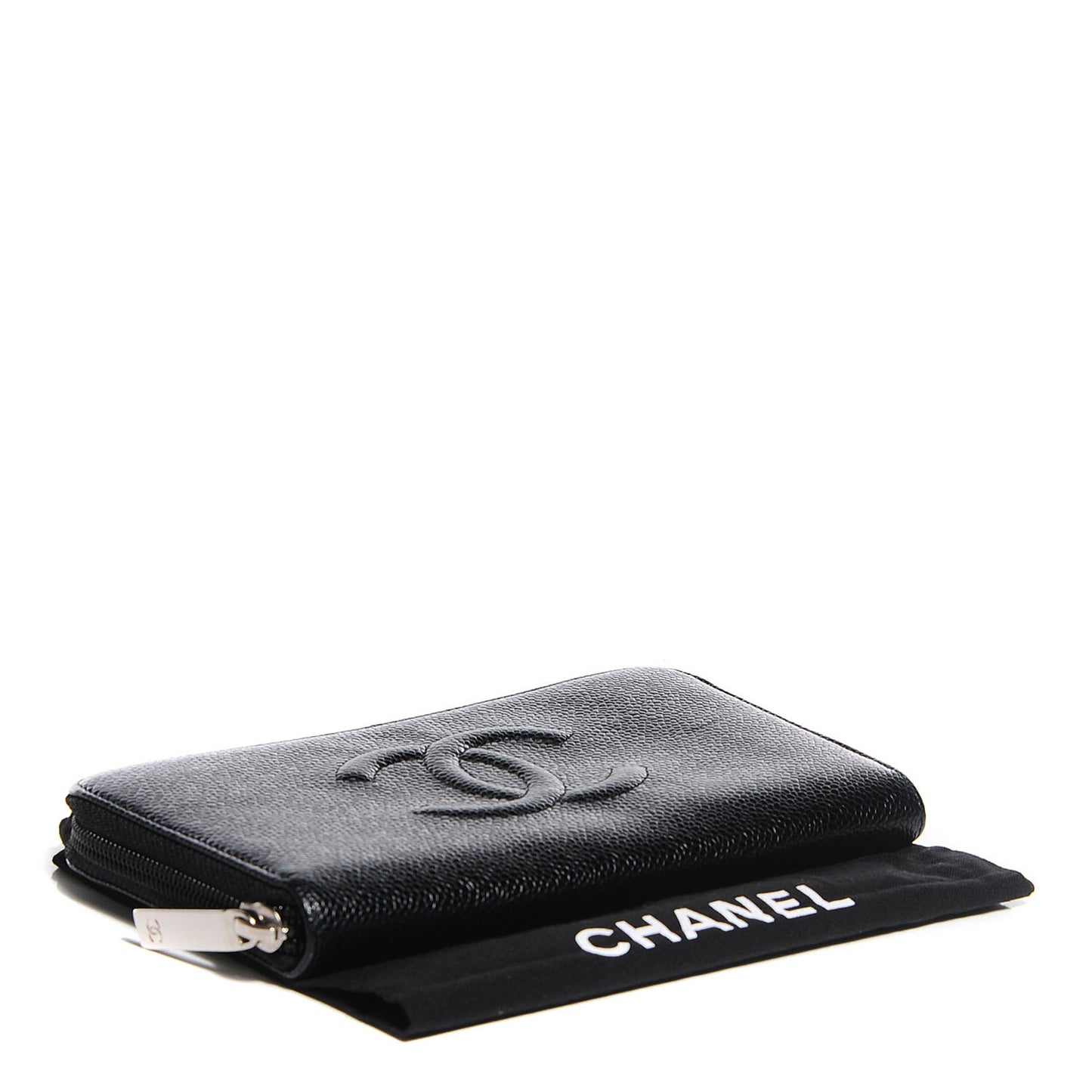 Caviar Large Timeless CC Zip Around Wallet Black
