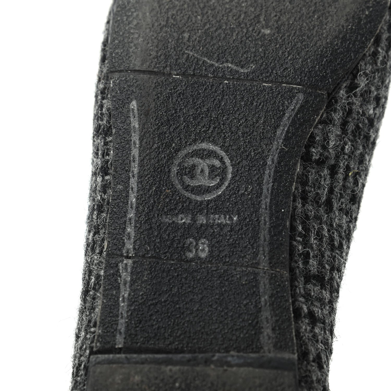 Chanel Tweed Cap Toe Ballerina Flats 36 Black Grey 9 of 11
