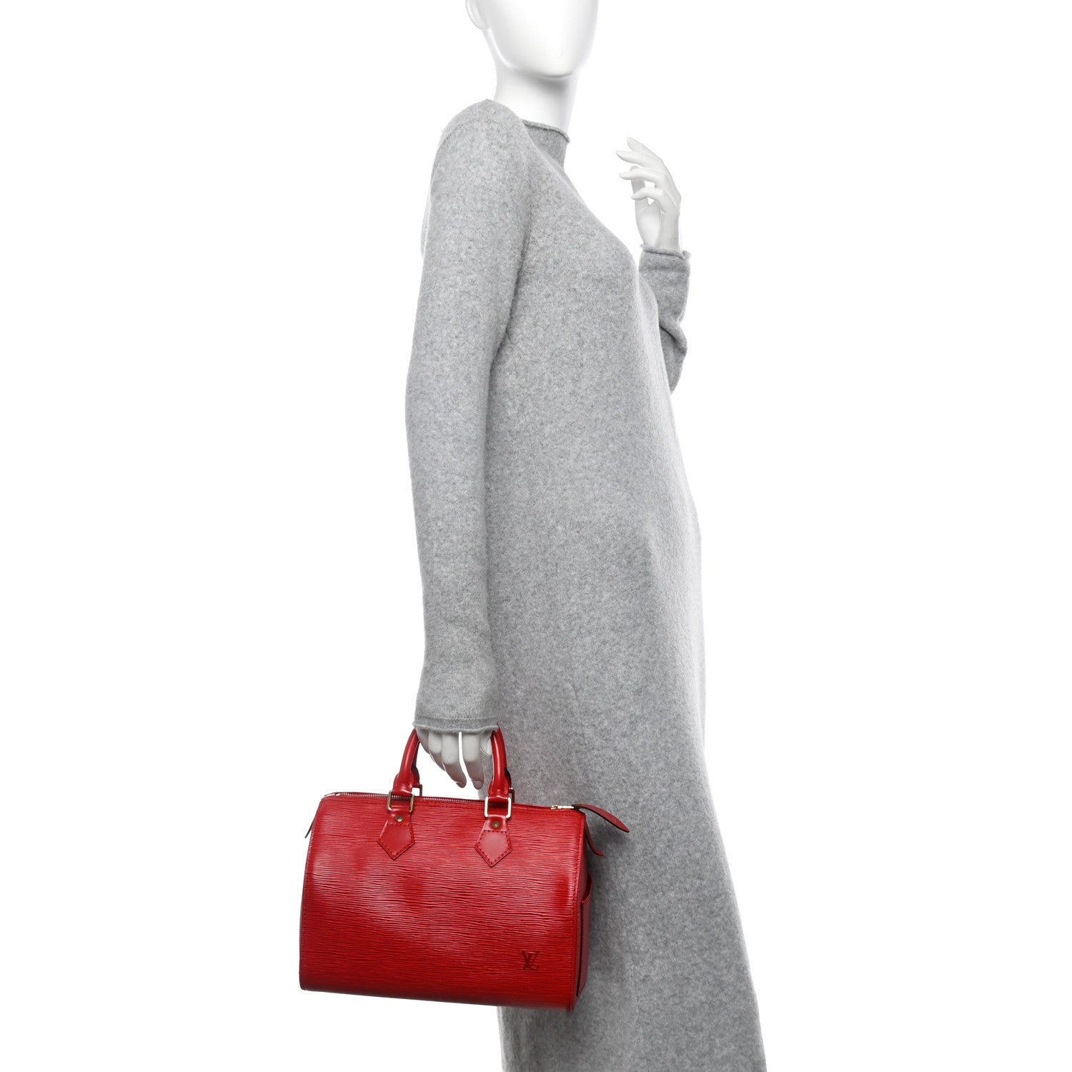 Louis Vuitton Epi Speedy 25 Castillan Red 2 of 11