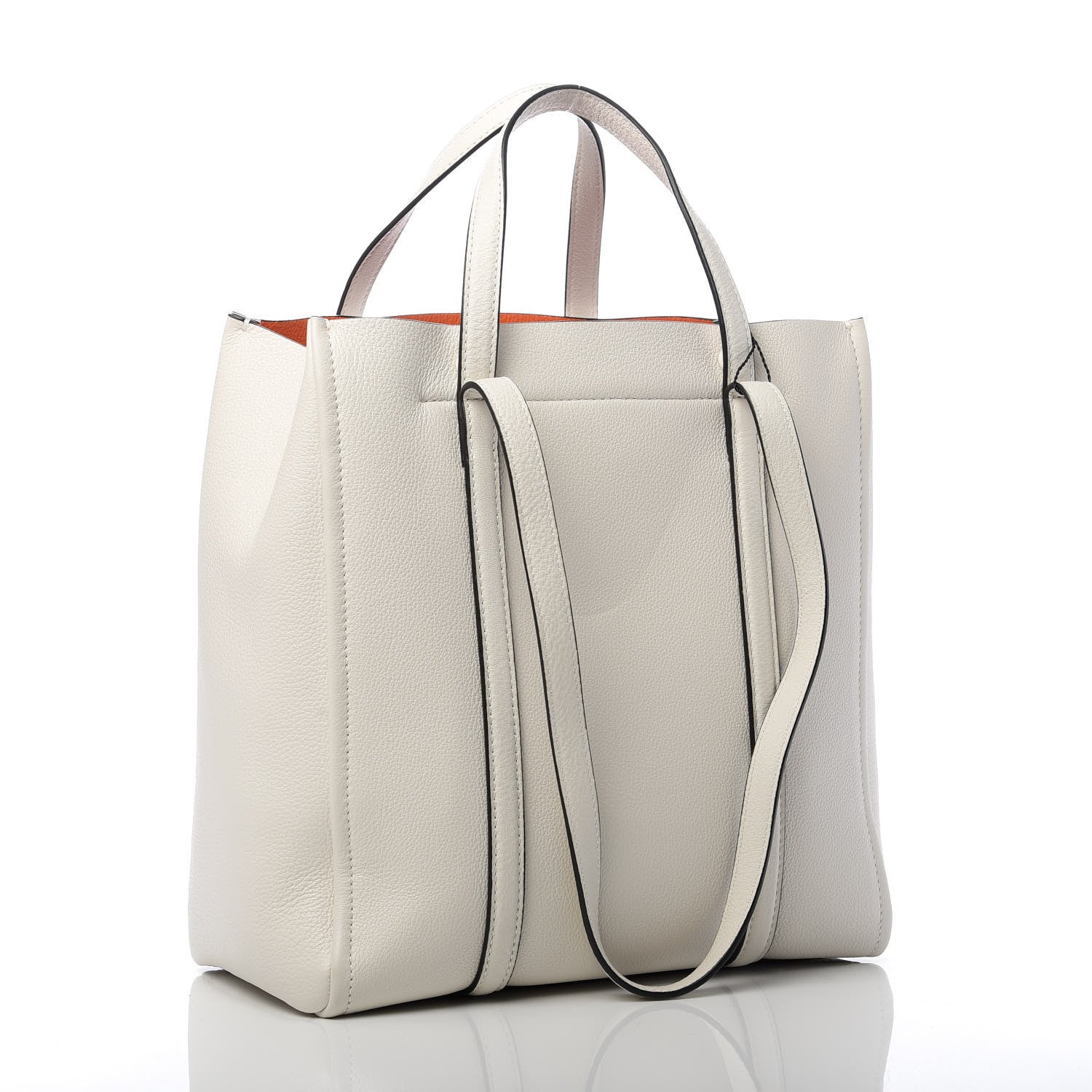 Marc Jacobs Grained Calfskin The Tag Tote White 3 of 9