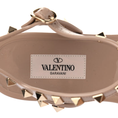 Valentino Garavani PVC Jelly Rockstud Caged Sandals 39 Poudre 7 of 7