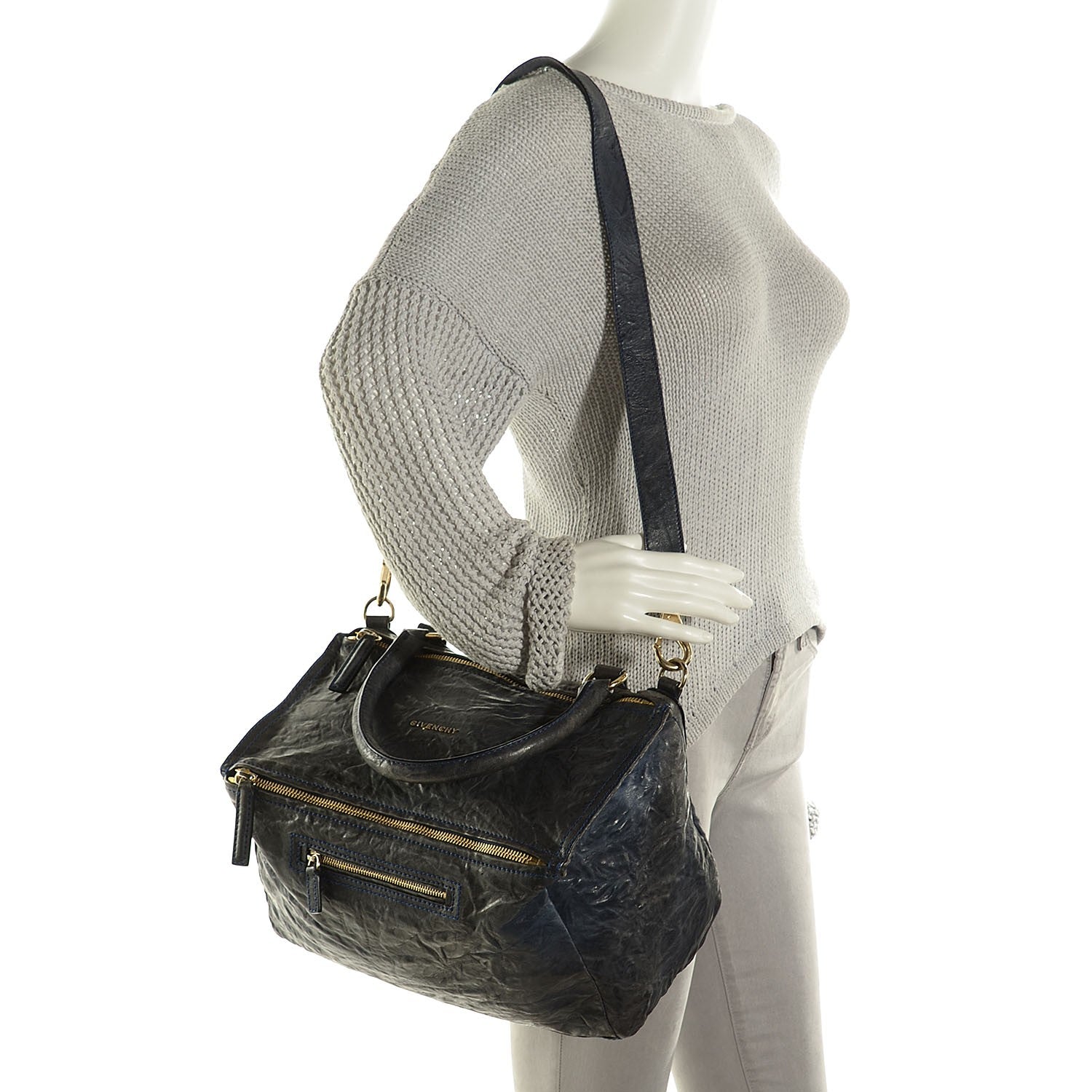 Givenchy Tumbled Sheepskin Medium Pandora Navy 2 of 13