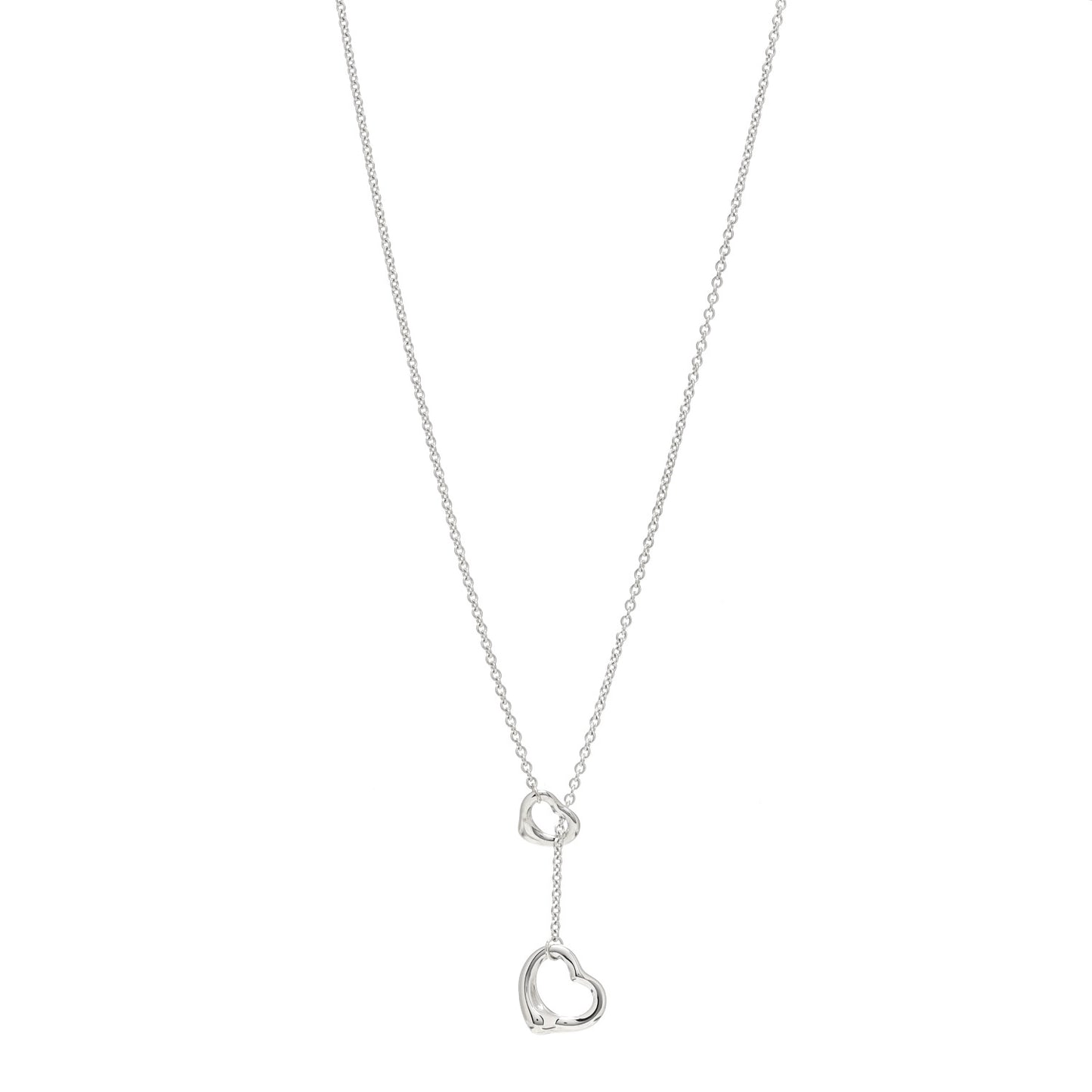 Sterling Silver Elsa Peretti Open Heart Lariat Necklace