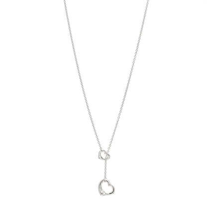 Tiffany Sterling Silver Elsa Peretti Open Heart Lariat Necklace 1 of 4