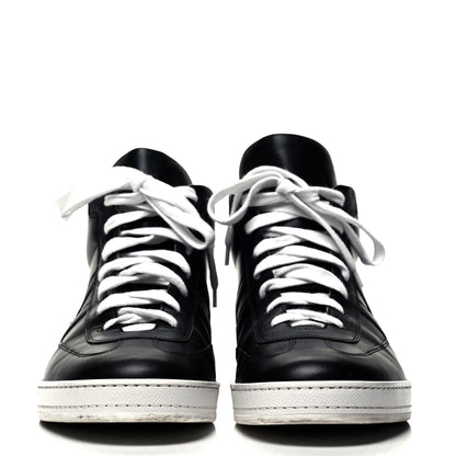 Hermes Calfskin Mens High Top Poker Sneakers 43 Black White 2 of 7