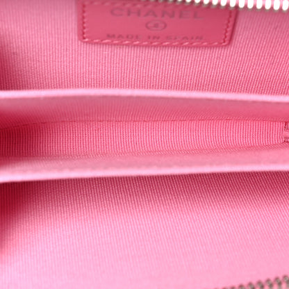 Chanel Caviar Quilted Boy Zip Around Coin Purse Wallet Pink 5 of 7