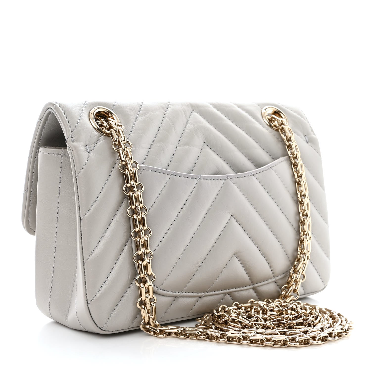Chanel Aged Calfskin Chevron Quilted 2.55 Reissue Mini Flap Grey 3 of 10