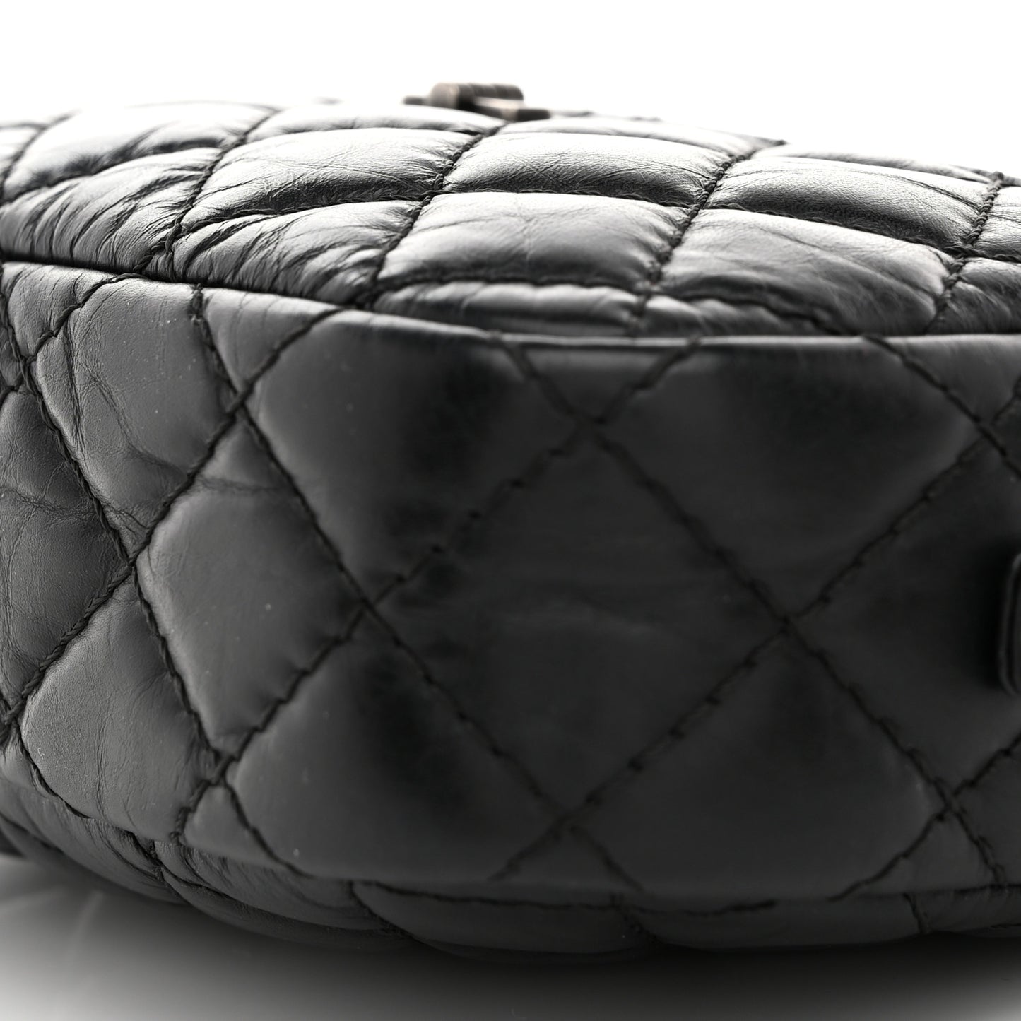 Aged Calfskin Quilted Mini Reissue Camera Case Black
