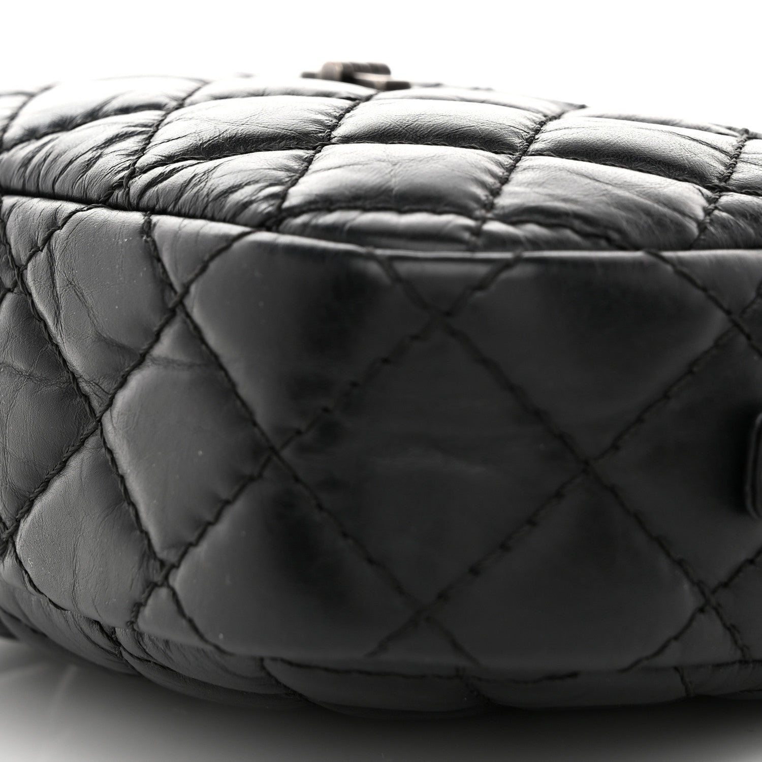 Chanel Aged Calfskin Quilted Mini Reissue Camera Case Black 10 of 10