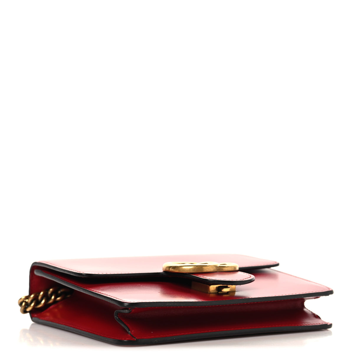Gucci Knight Calfskin Small GG Marmont Chain Handle Bag Hibiscus Red 4 of 11