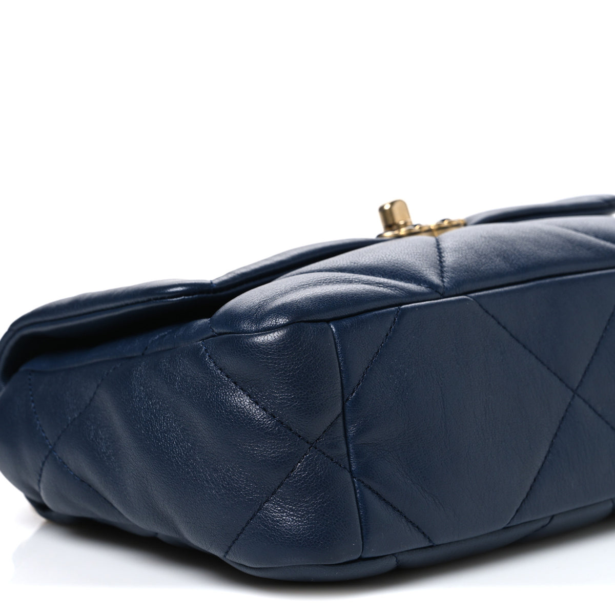 Lambskin Quilted Medium Chanel 19 Flap Navy Blue