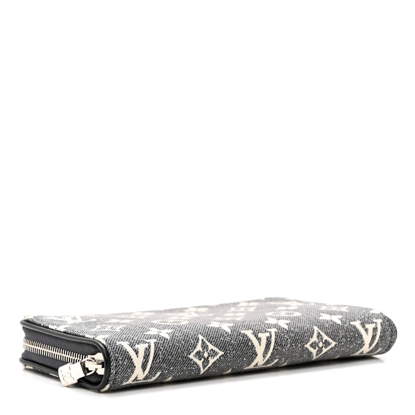 Denim Monogram Jacquard Zippy Wallet Grey