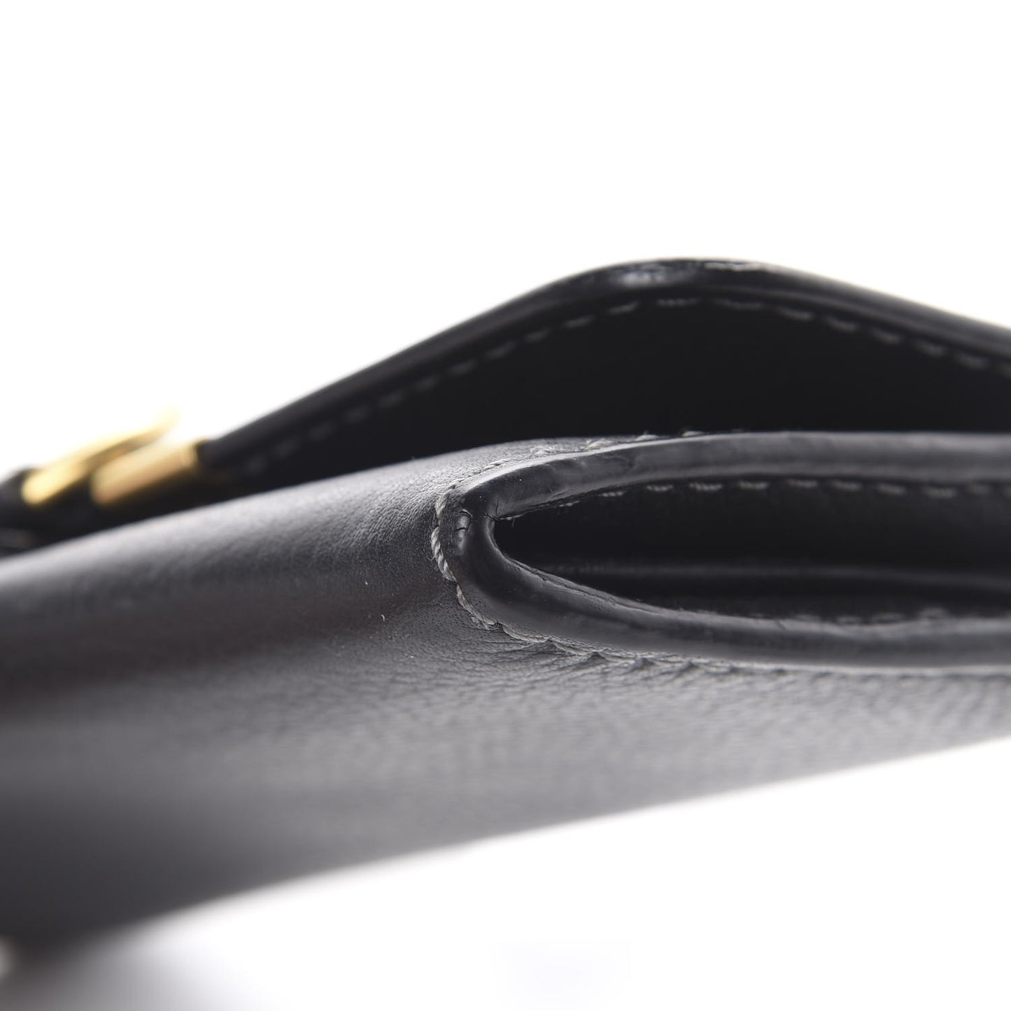 Calfskin Marcie Continental Flap Wallet Black