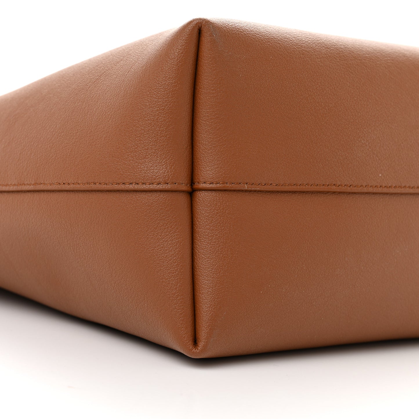Calfskin Large Shopping Tote Dark Tan