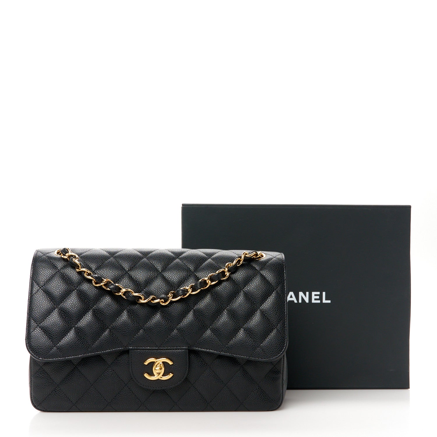 Chanel Caviar Quilted Jumbo Double Flap Black 12 of 12
