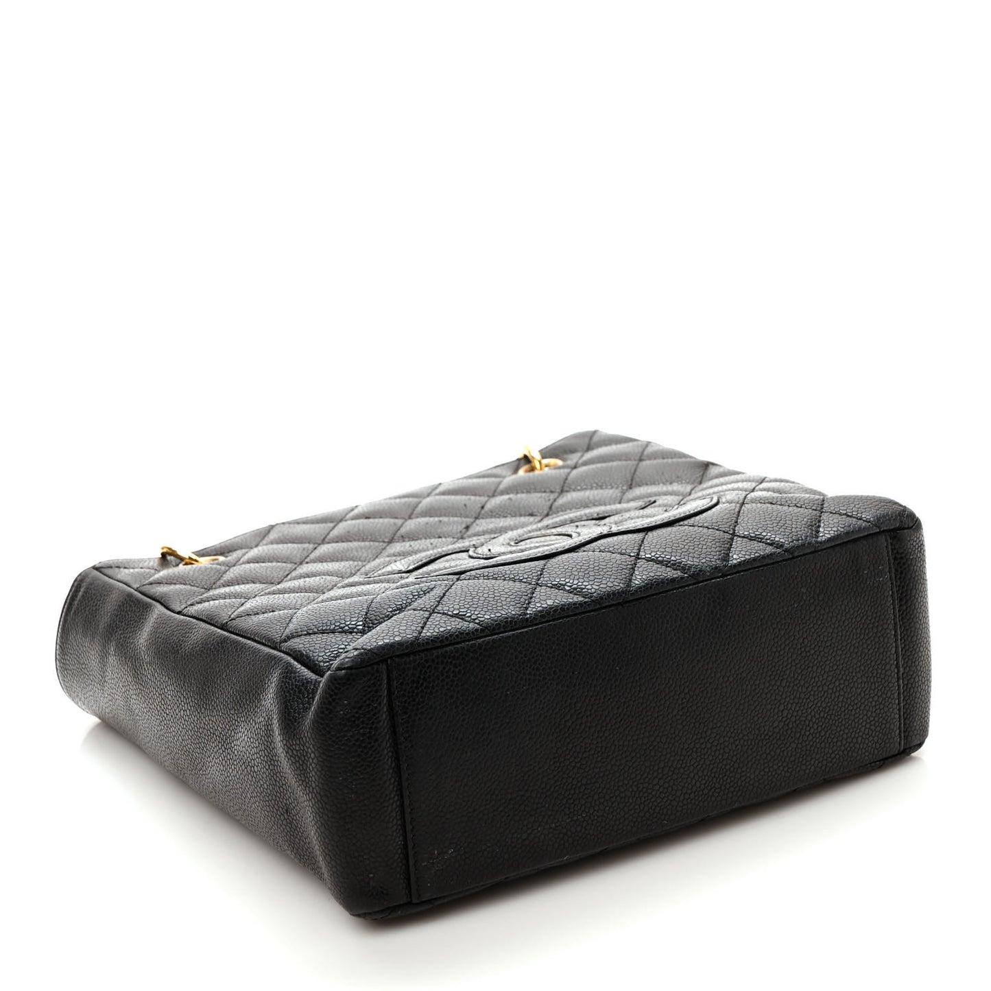 Caviar Quilted Petit Shopping Tote PST Black