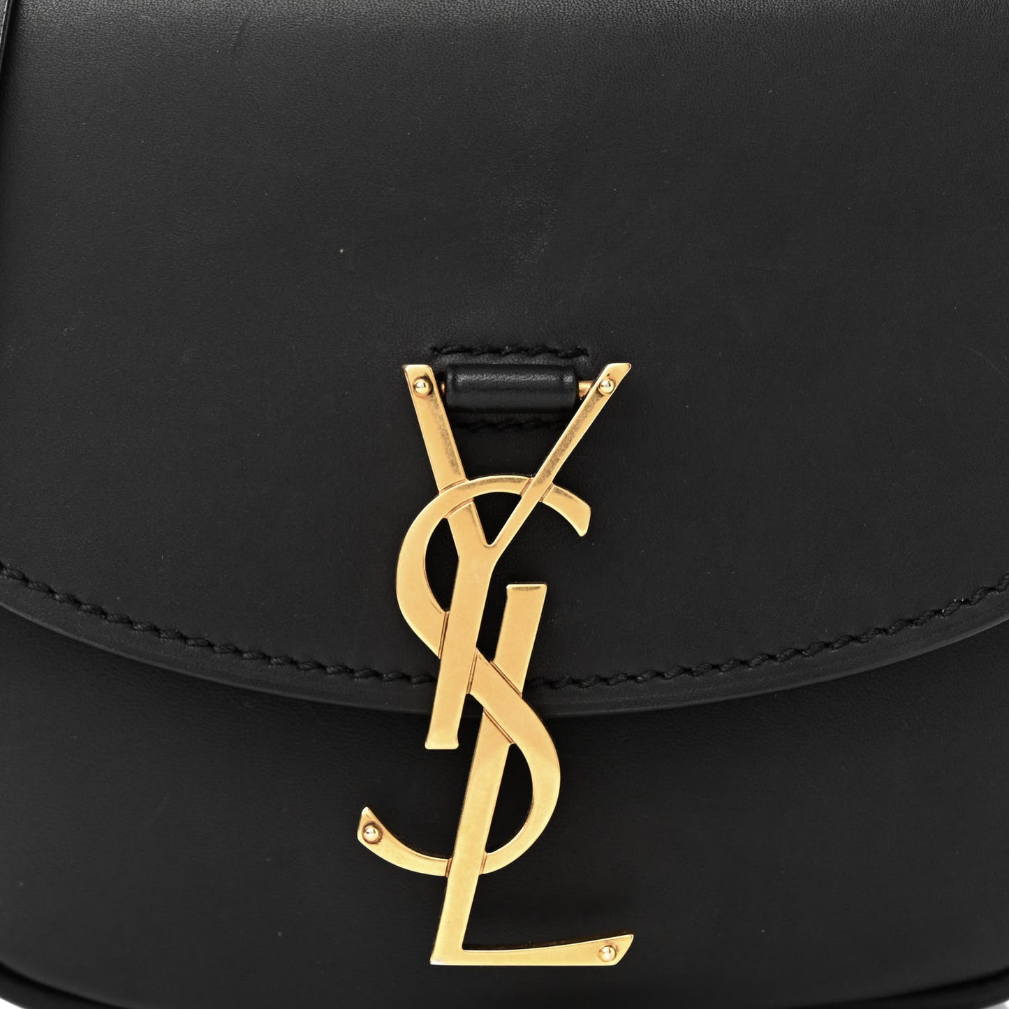 Smooth Calfskin Classic Monogram Small Kaia Satchel Black