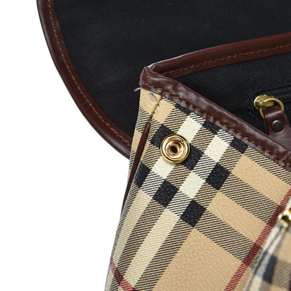 Burberry Haymarket Check Buckle Satchel 10 of 11