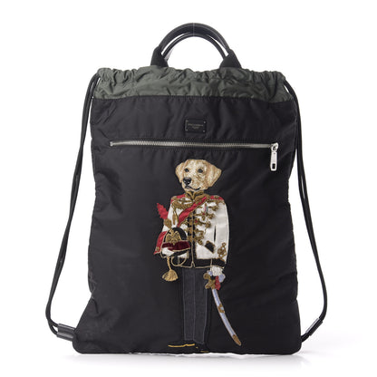 Dolce & Gabbana Nylon Dog Patch Drawstring Backpack Black 1 of 9