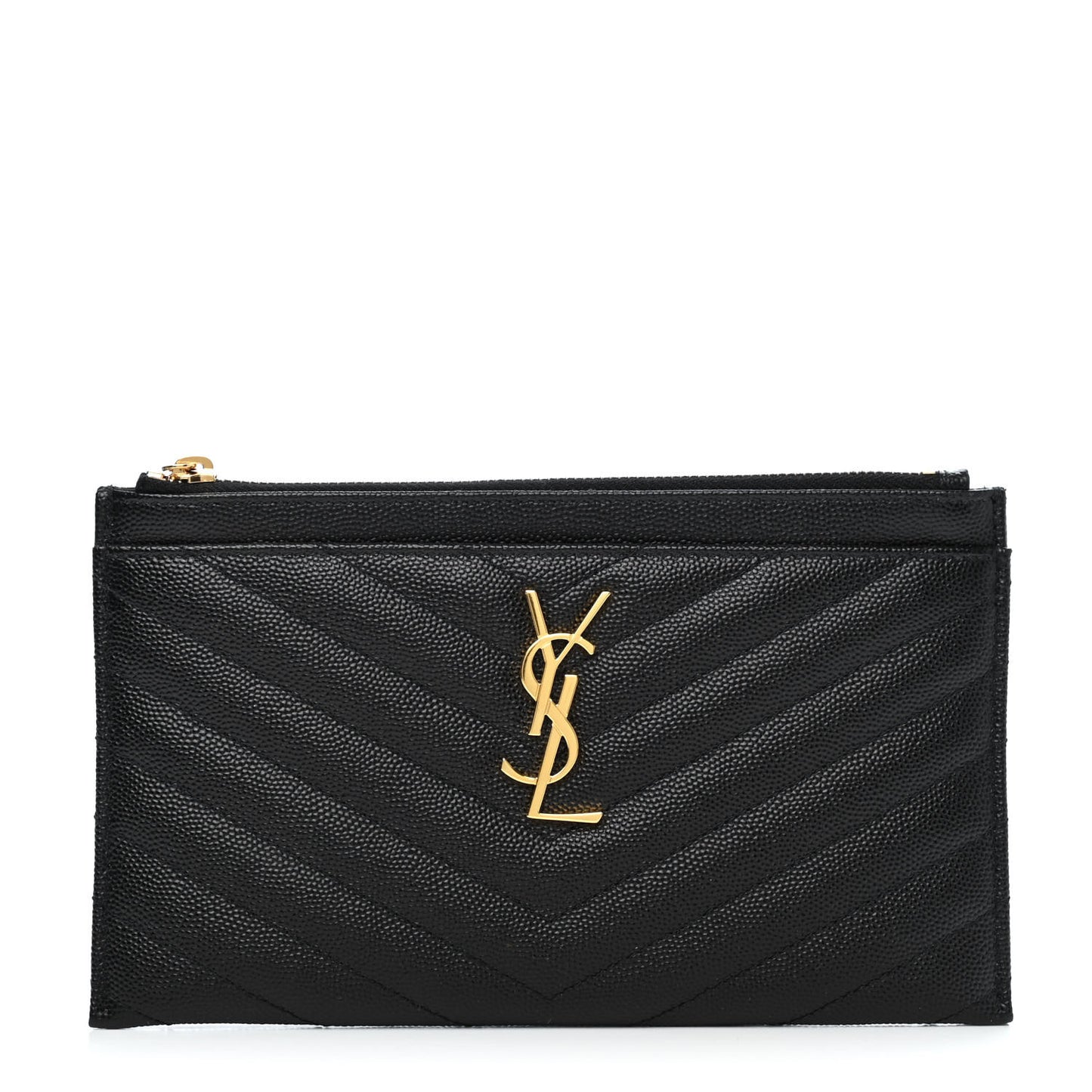 Grain De Poudre Chevron Monogram Bill Pouch Black