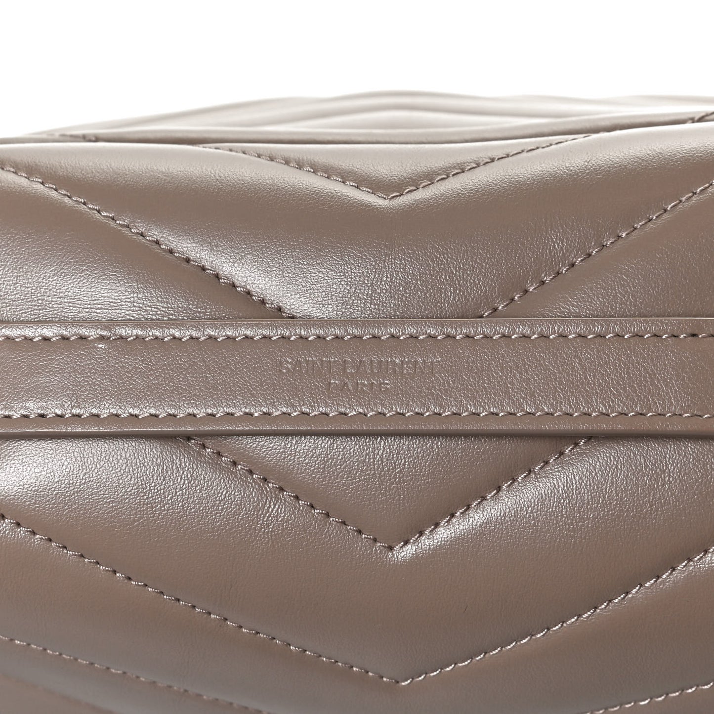 Calfskin Y Quilted Monogram Medium Loulou Chain Satchel Taupe