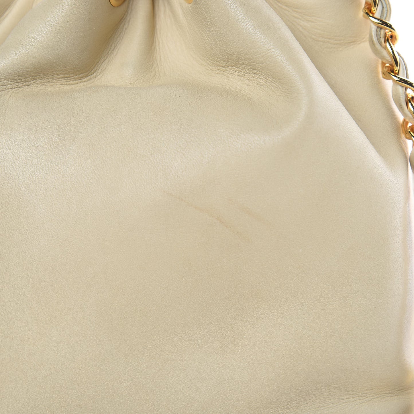Lambskin Mini CC Drawstring Bag Beige Clair