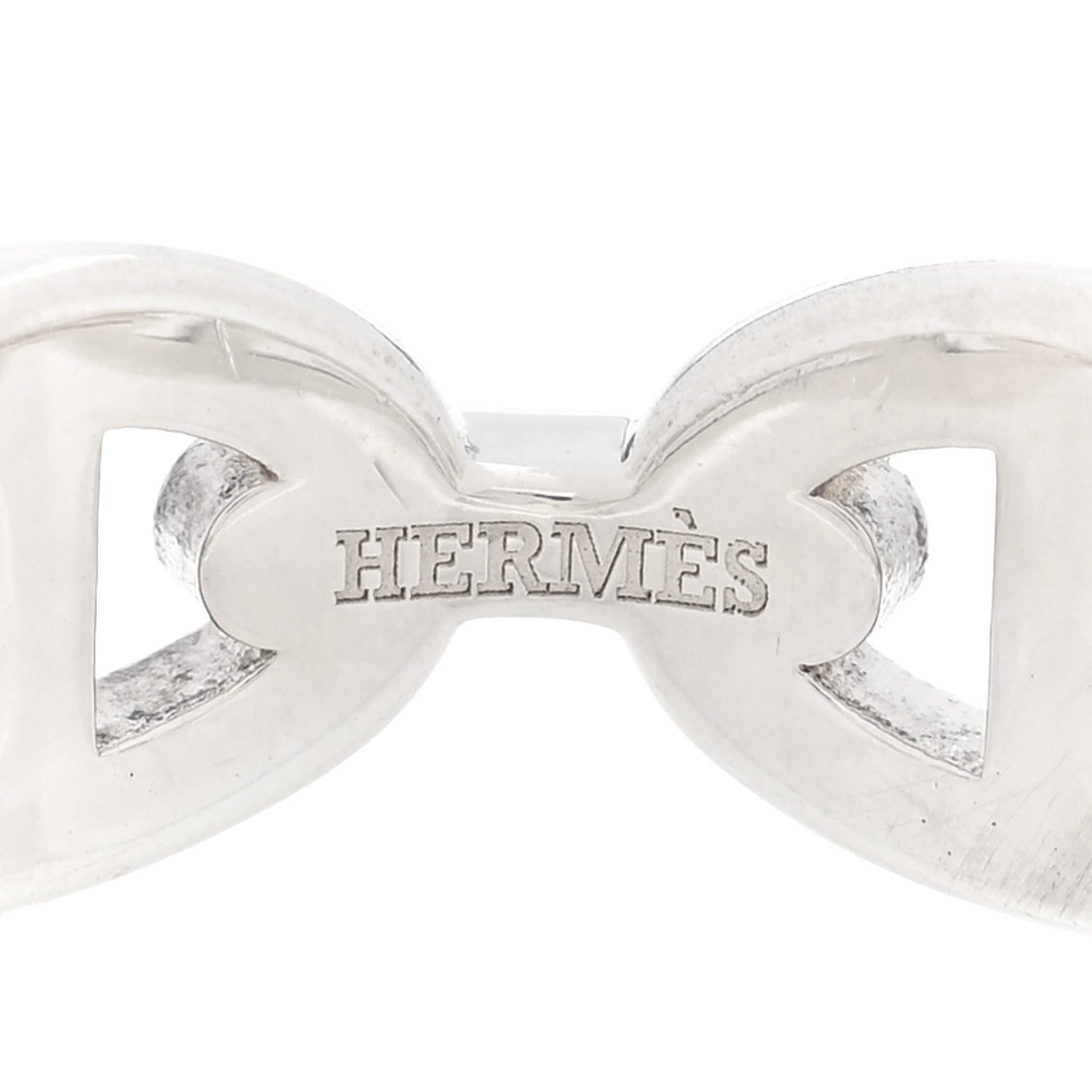 Hermes Sterling Silver PM Chaine d'Ancre Enchainee Band Ring 54 6.75 4 of 6