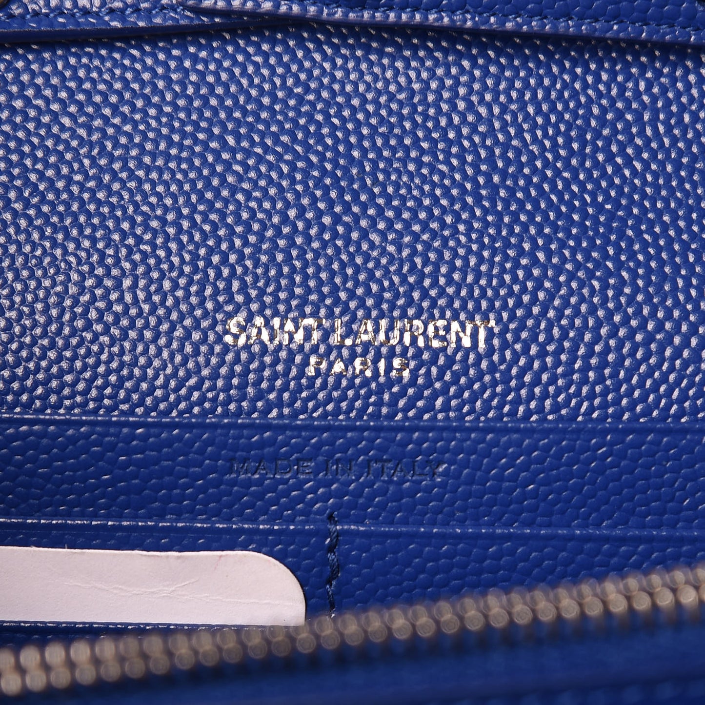 Grain De Poudre Matelasse Chevron Monogram Chain Wallet Blue Majorelle