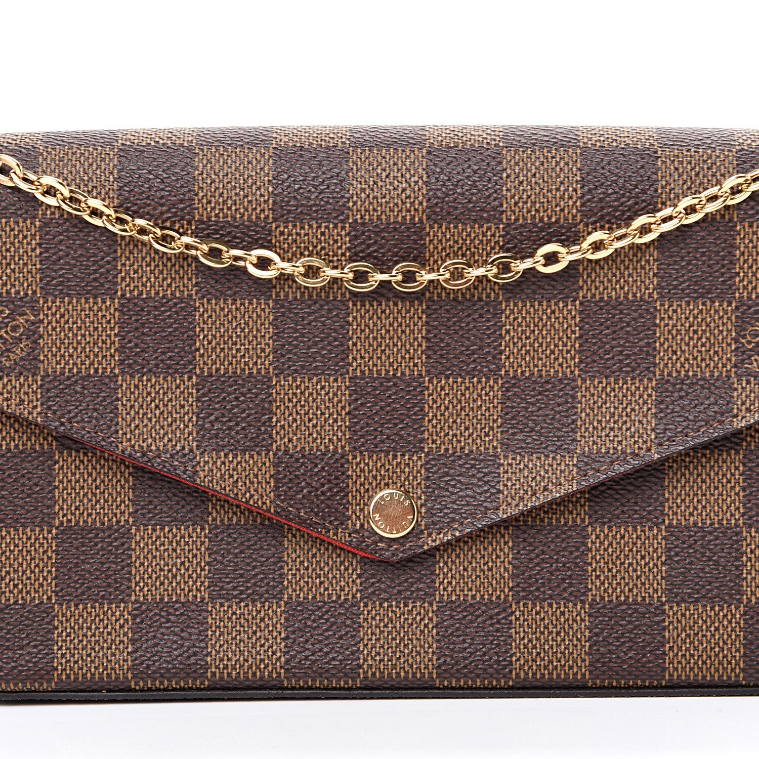 Louis Vuitton Damier Ebene Pochette Felicie Chain Wallet 10 of 14