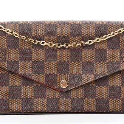 Louis Vuitton Damier Ebene Pochette Felicie Chain Wallet 10 of 14