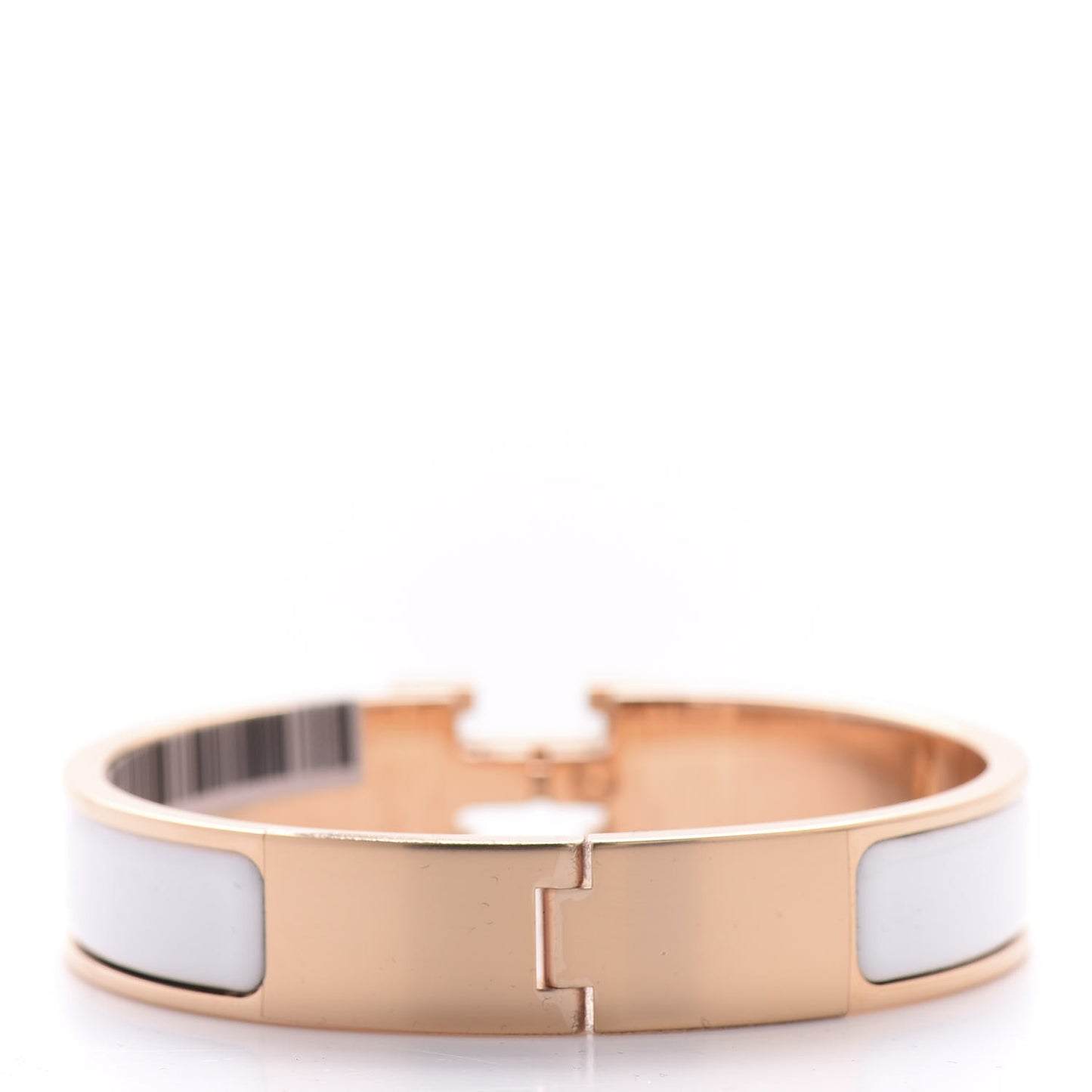 Enamel Narrow Clic Clac H Bracelet PM White