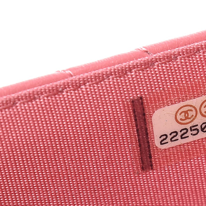 Chanel Calfskin Chevron Quilted Boy Wallet On Chain WOC Pink 8 of 13