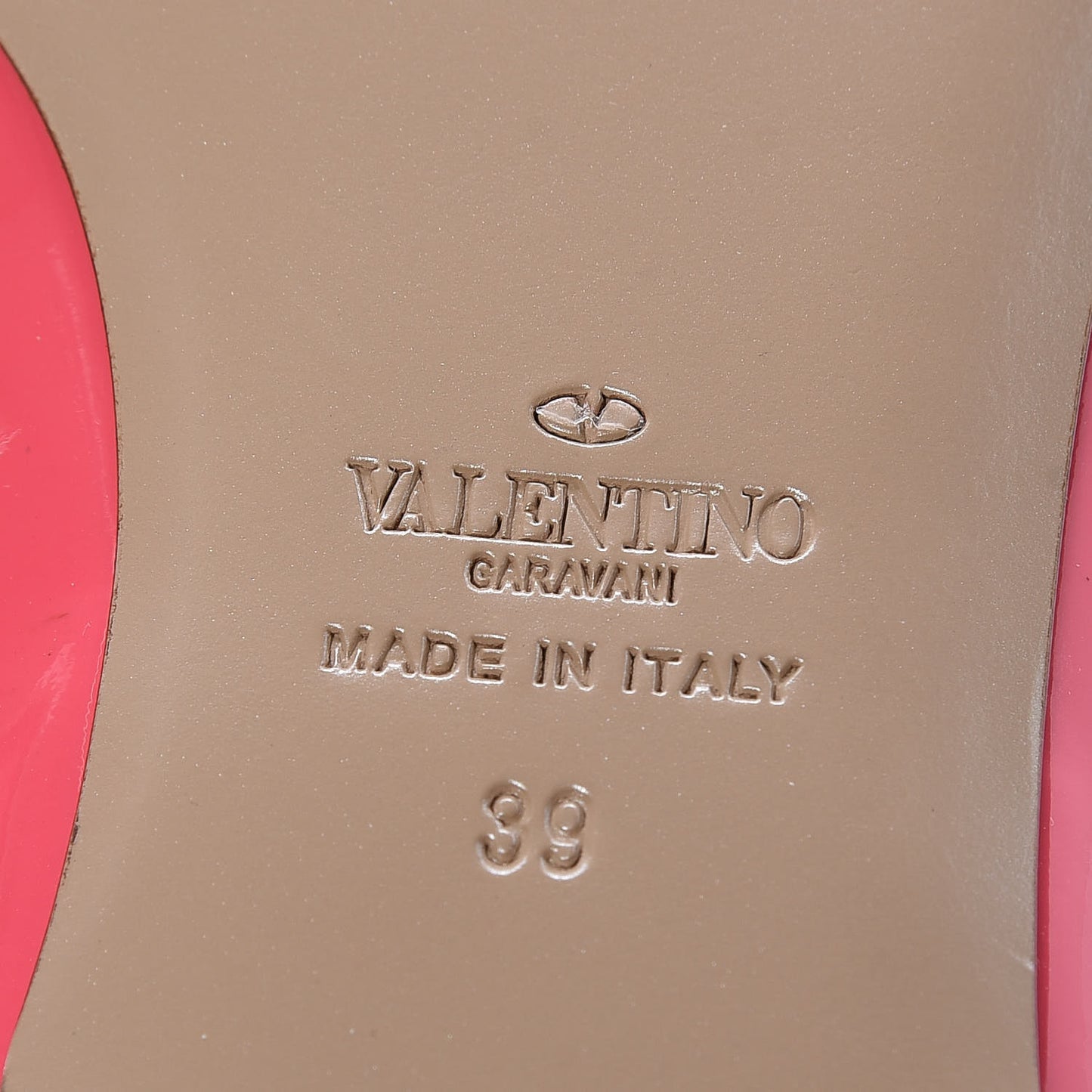 Patent Nappa Rockstud Ballerina Flats 39 Deep Rose Poudre