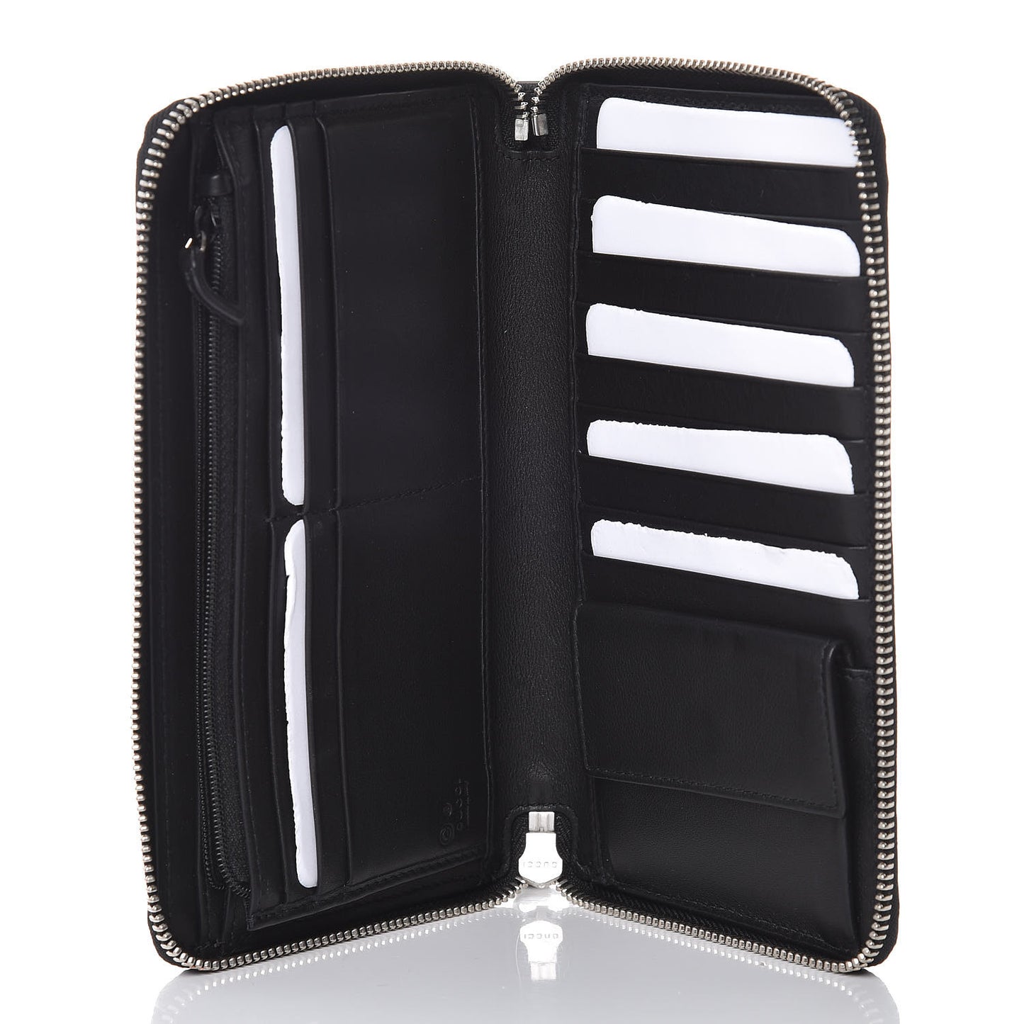 Microguccissima Large Zip Around Organizer Wallet Black